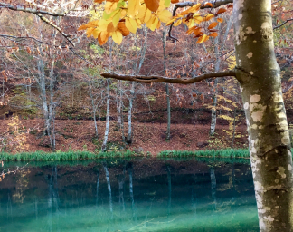 plavo zeleno jezero na reci Grzi