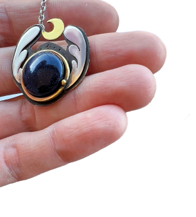 twin makes ogrlica od srebra sa poludragim kamenom